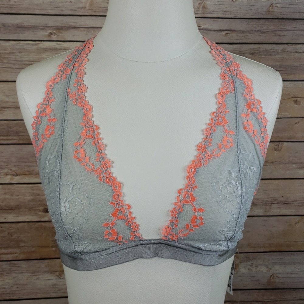 Orange and Gray Free People Halter Bralette
